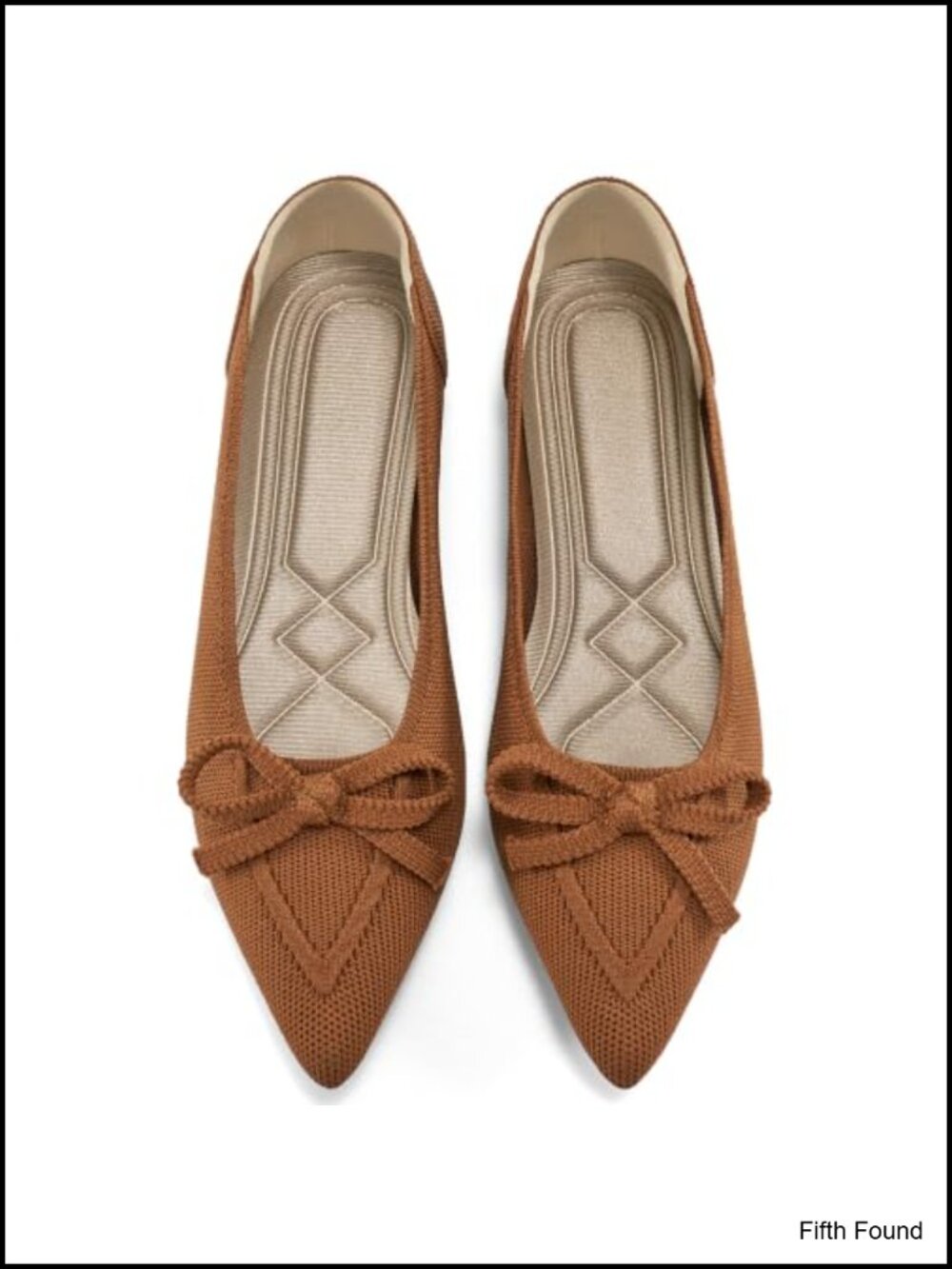 Women's Pointed Toe Knit Ballet Flats Memory Foam Slip On Dress Shoes